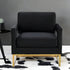 Stylish Black Velvet And Gold Steel Chair